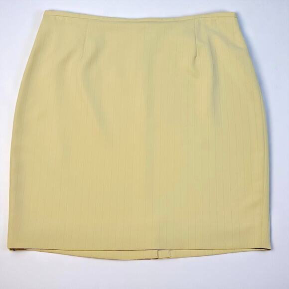 Vintage Jessica Ash New York Yellow Pinstripe Career Suit Skirt & Blazer Size 14 - Picture 7 of 13